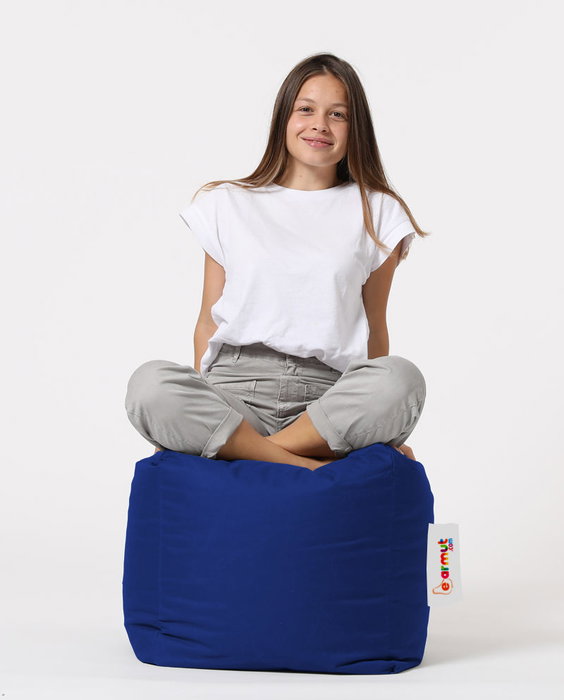 Atelier Del Sofa Square Pouf - Blue